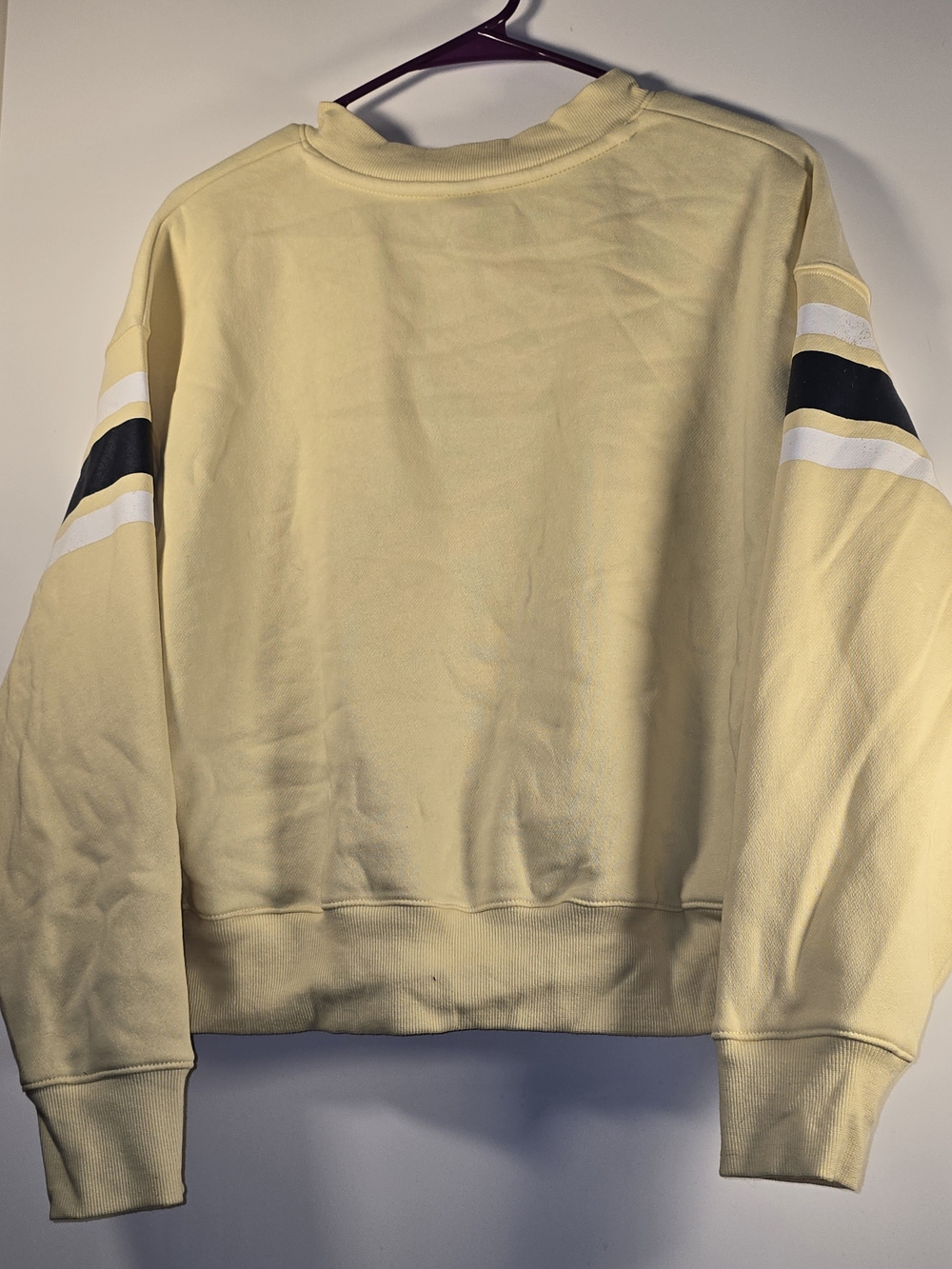 Yellow & Blue Striped Women's Preppy Fleece Pullover Sweater - Picture 2 of 5